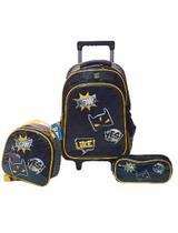 Kit mochila rodinha morcego batman com lancheira e estojo yepp Kit mochila rodinha morcego batman com lancheira e estojo yepp
