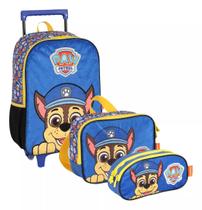 Kit Mochila Rodinha Paw Patrol Canina + Lancheira + Estojo Duplo Original Luxcel Kit Mochila Rodinha Paw Patrol Canina + Lancheira + Estojo Duplo Original Luxcel