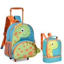 Kit Mochila Rodinha Pets E Lancheira Térmica Infantil