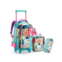 Kit Mochila Rodinha Princesa País Das Maravilhas Meninas Kit Mochila Rodinha Princesa País Das Maravilhas Meninas