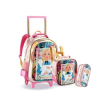 Kit Mochila Rodinha Princesa País Das Maravilhas Meninas Kit Mochila Rodinha Princesa País Das Maravilhas Meninas