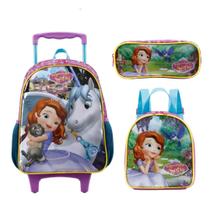 Kit Mochila Rodinha Princesinha Sofia Lancheira Estojo 11540