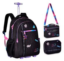 Kit Mochila Rodinha Rafa E Luiz + Lancheira + Estojo Original