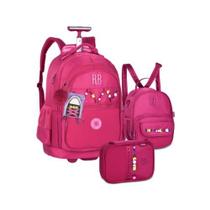 Kit Mochila Rodinha Rebecca Bonbon Beaded Fun Lancheira Estojo Box Novo