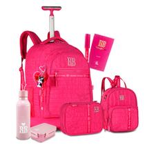 Kit Mochila Rodinha Rebecca Bonbon Estojo Box E Lancheira RB