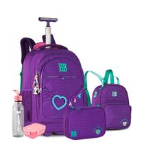 Kit Mochila Rodinha Rebecca Bonbon Estojo Box E Lancheira RB