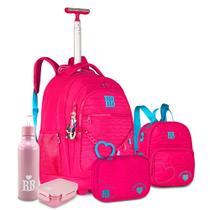 Kit Mochila Rodinha Rebecca Bonbon Estojo Box E Lancheira RB