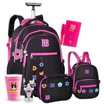 Kit Mochila Rodinha Rebecca Bonbon Estojo Lancheira Térmica