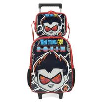 Kit Mochila Rodinha Robin+ Lancheira Jovens Titans Original