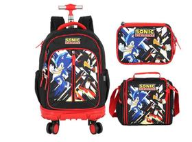 Kit Mochila Rodinha Sonic Lancheira Estojo Box 2026 Vermelha Vermelho Kit Mochila Rodinha Sonic Lancheira Estojo Box 2026 Vermelha Vermelho