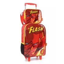 Kit Mochila Rodinha The Flash+ Lancheira Amarela Original