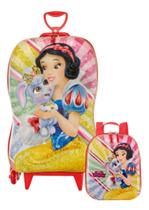 Kit Mochila Rodinha Tripla Mochila Costas Branca De Neve Maxtoy Kit Mochila Rodinha Tripla Mochila Costas Branca De Neve Maxtoy