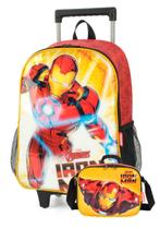 Kit Mochila Rodinha Vingadores Homem de Ferro Luxcel 38072