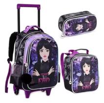 Kit mochila rodinha Wandinha Addans