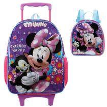 Kit Mochila Rodinhas 16 e Lancheira Xeryus Minnie X1 Roxo