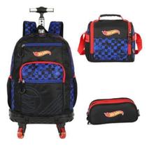 Kit Mochila Rodinhas 360 Porta Notebook Hot Wheels - Luxcel