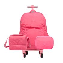 Kit Mochila Rodinhas 360º Escolar Faculdade Juvenil Feminina Kit Mochila Rodinhas 360º Escolar Faculdade Juvenil Feminina