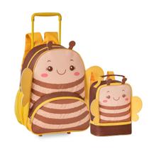 Kit Mochila Rodinhas Abelhinha '15 C/ Lancheira Térmica Abelha Escolar/Creche Infantil - Clio