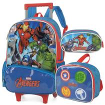 Kit Mochila Rodinhas Avengers Vingadores Luxcel ul