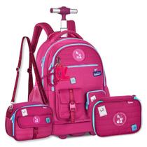 Kit Mochila Rodinhas C Lancheira E Estojo Box Luluca Escolar