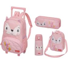 Kit Mochila Rodinhas Com Alças Lancheira Garrafa Térmica Estojo Fun Time Fisher Price Kit Mochila Rodinhas Com Alças Lancheira Garrafa Térmica Estojo Fun Time Fisher Price
