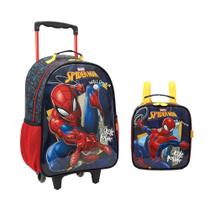 Kit Mochila Rodinhas com Lancheira e Estojo Homem-aranha Xeryus Spiderman Kit Mochila Rodinhas com Lancheira e Estojo Homem-aranha Xeryus Spiderman