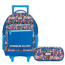 Kit Mochila Rodinhas E Estojo Stumble Guys Infantil Escolar Kit Mochila Rodinhas E Estojo Stumble Guys Infantil Escolar