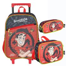 Kit Mochila Rodinhas ENALDINHO Luxcel IC42222 Vermelho