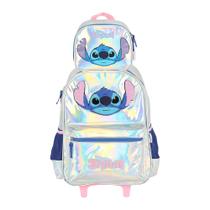 Kit Mochila Rodinhas Escolar Lancheira Stitch Disney Metal Kit Mochila Rodinhas Escolar Lancheira Stitch Disney Metal