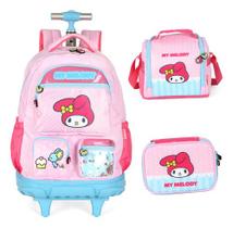 Kit Mochila Rodinhas Escolar Original My Melody Cinnamoroll