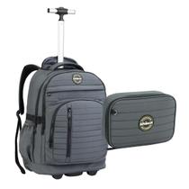 Kit Mochila Rodinhas Estojo Juvenil Bolso Laptop Shock