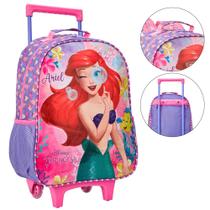 Kit Mochila Rodinhas Estojo Lancheira Disney Princesas Ariel Kit Mochila Rodinhas Estojo Lancheira Disney Princesas Ariel