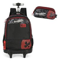 Kit Mochila Rodinhas Estojo Triplo Up4You Enaldinho Original - Luxcel