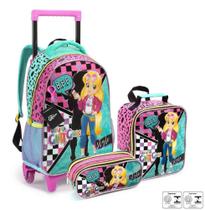 Kit Mochila Rodinhas Glitt Girls Feminina Seanite 15331