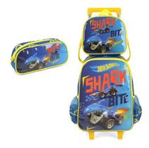 Kit Mochila Rodinhas Hot Wheels Monster Trucks Shark