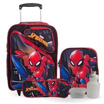 Kit Mochila Rodinhas Infantil Homem Aranha Com Lancheira e Estojo Tam G Kit Mochila Rodinhas Infantil Homem Aranha Com Lancheira e Estojo Tam G