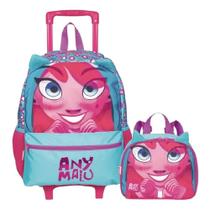 Kit Mochila Rodinhas Infantil+lancheira Anymalu Sestini
