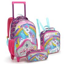Kit Mochila Rodinhas Infantil Menina Unicórnio 2025 Escolar Grande - Seanite Kit Mochila Rodinhas Infantil Menina Unicórnio 2025 Escolar Grande - Seanite
