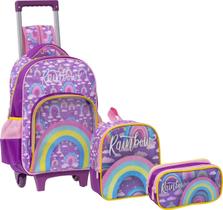 Kit Mochila Rodinhas Infantil Meninas Rainbow Arco-íris MIF5334-C Kit Mochila Rodinhas Infantil Meninas Rainbow Arco-íris MIF5334-C