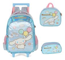 Kit Mochila Rodinhas Infantil My Melody E Kuromi Cinnamoroll