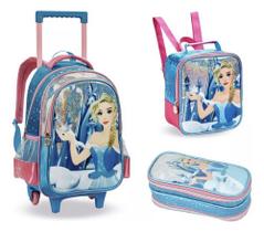 Kit Mochila Rodinhas Infantil Princesa Frozen Ice Girl 2025