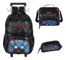Kit Mochila Rodinhas Infantil Up4you Meninos Vídeo Game
