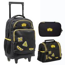 Kit Mochila Rodinhas Juvenil NATAN POR AÍ preto Xeryus 15590