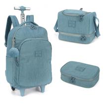 Kit Mochila Rodinhas Juvenil Tactel Crinkle Up4you