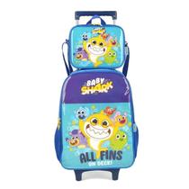 Kit Mochila Rodinhas+ Lancheira Baby Shark Azul Original Kit Mochila Rodinhas+ Lancheira Baby Shark Azul Original