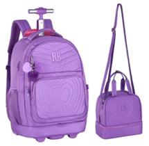 Kit Mochila Rodinhas + Lancheira com estojo box RB REF: 24673