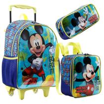 Kit Mochila Rodinhas Lancheira e Estojo Mickey Mouse Disney Kit Mochila Rodinhas Lancheira e Estojo Mickey Mouse Disney