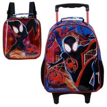 Kit Mochila Rodinhas Lancheira Escolar Homem Aranha Spider Man Miles Morales Xeryus Kit Mochila Rodinhas Lancheira Escolar Homem Aranha Spider Man Miles Morales Xeryus