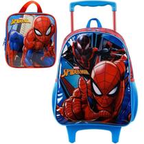 Kit Mochila Rodinhas Lancheira Escolar Infantil Homem Aranha Spider Man Xeryus