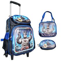 Kit Mochila Rodinhas Lancheira Escolar Meninos - Batman Kit Mochila Rodinhas Lancheira Escolar Meninos - Batman